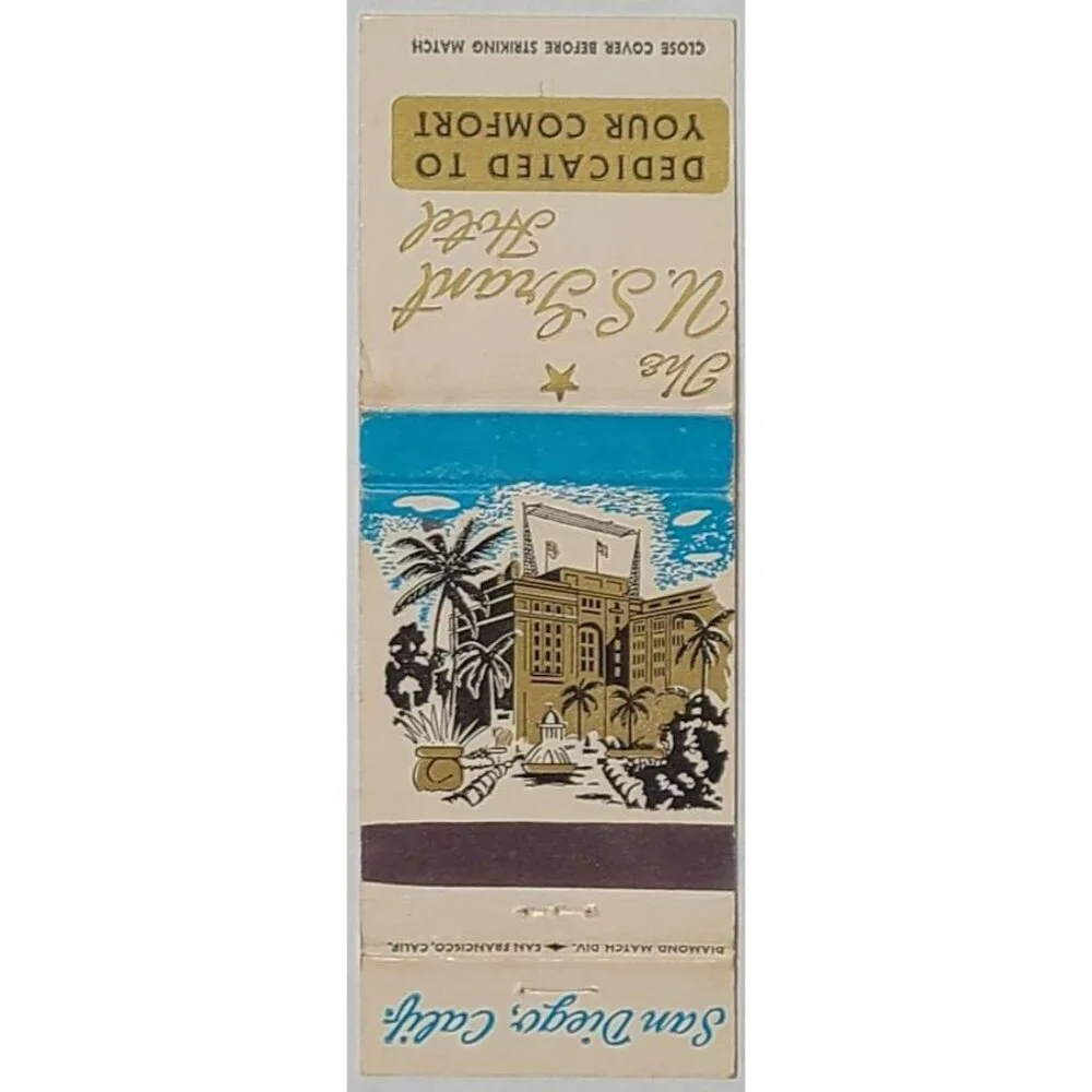Vintage Matchbook Cover US Grant Hotel San Diego CA California - Picture 2 of 4